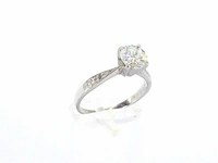 Gouden solitair ring met een 1.00 carat natuurlijke diamant en briljant geslepen diamanten - afbeelding 4 van  9