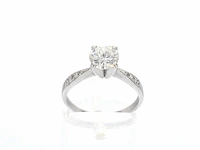 Gouden solitair ring met een 1.00 carat natuurlijke diamant en briljant geslepen diamanten - afbeelding 5 van  9