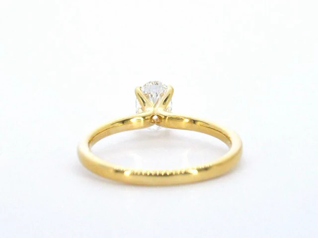 Gouden solitair ring met een 1.00 carat ovaal geslepen diamant - afbeelding 8 van  10