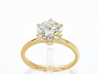 Gouden solitair ring met een grote diamant van 2.50 carat