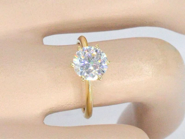 Gouden solitair ring met een grote diamant van 2.50 carat - afbeelding 3 van  10