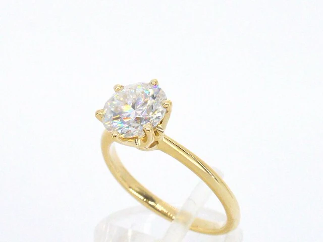 Gouden solitair ring met een grote diamant van 2.50 carat - afbeelding 4 van  10