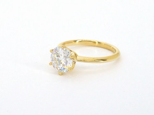 Gouden solitair ring met een grote diamant van 2.50 carat - afbeelding 8 van  10