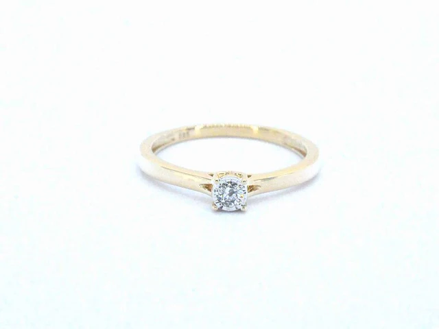 Gouden solitair ring met een natuurlijke diamant - afbeelding 4 van  8