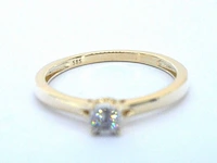 Gouden solitair ring met een natuurlijke diamant - afbeelding 7 van  8