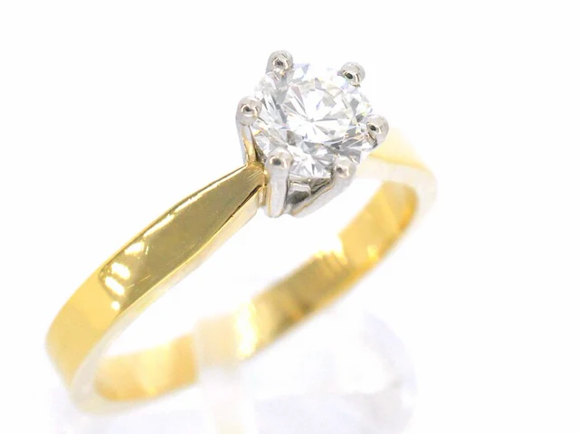 Gouden solitair ring met hrd certificaat - afbeelding 6 van  11