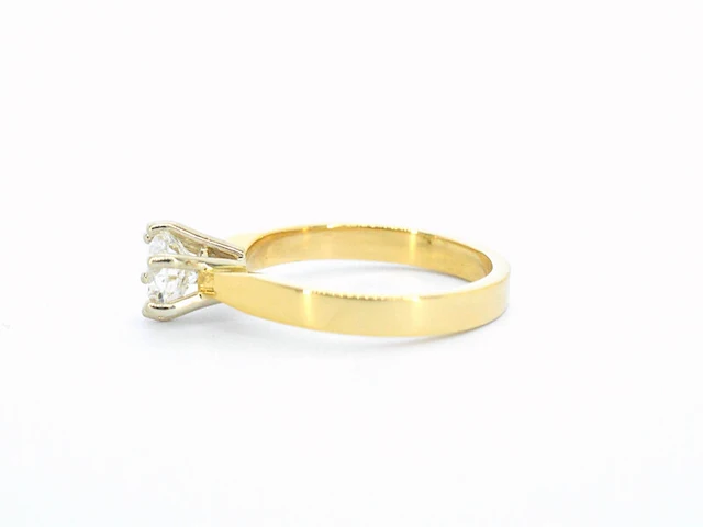 Gouden solitair ring met hrd certificaat - afbeelding 7 van  11