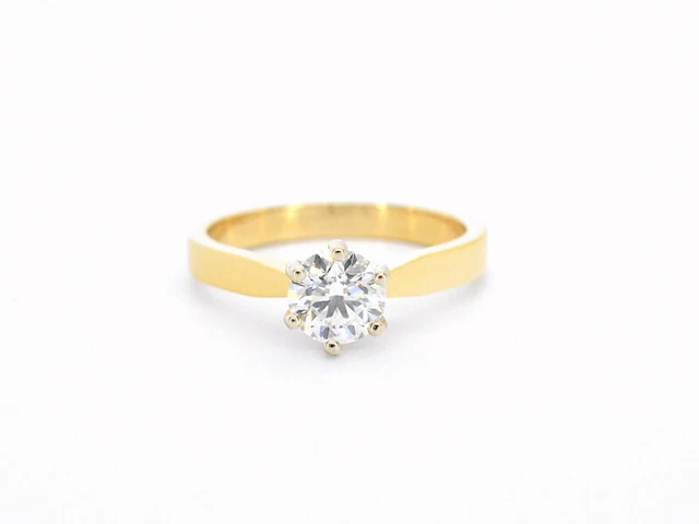 Gouden solitair ring met hrd certificaat - afbeelding 8 van  11