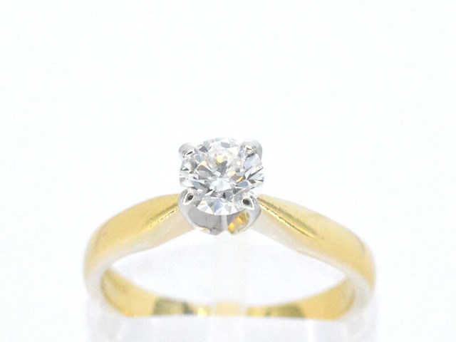 Gouden solitair ring - afbeelding 1 van  11