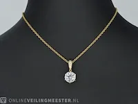 Gouden solitaire hanger met een briljant van 1.50 carat - afbeelding 2 van  6