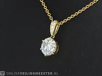 Gouden solitaire hanger met een briljant van 1.50 carat - afbeelding 3 van  6