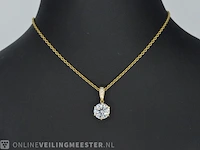 Gouden solitaire hanger met een diamant van 1.50 carat - afbeelding 2 van  7