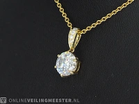 Gouden solitaire hanger met een diamant van 1.50 carat - afbeelding 3 van  7