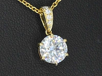 Gouden solitaire hanger met een diamant van 2.00 carat - afbeelding 1 van  7