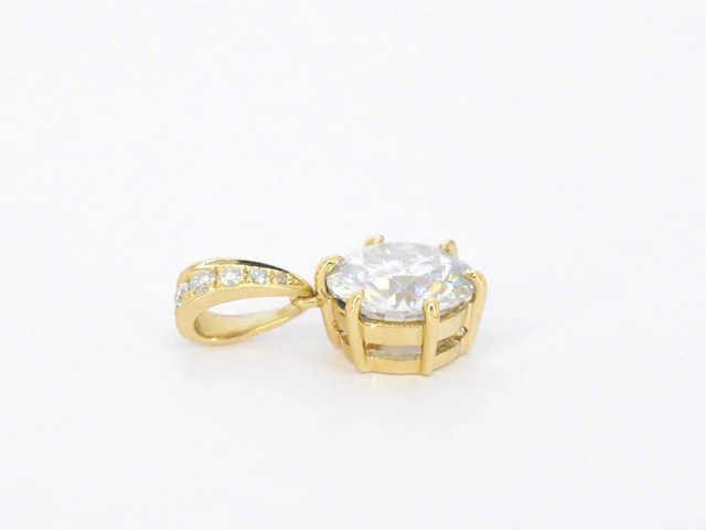 Gouden solitaire hanger met een diamant van 2.00 carat - afbeelding 6 van  7