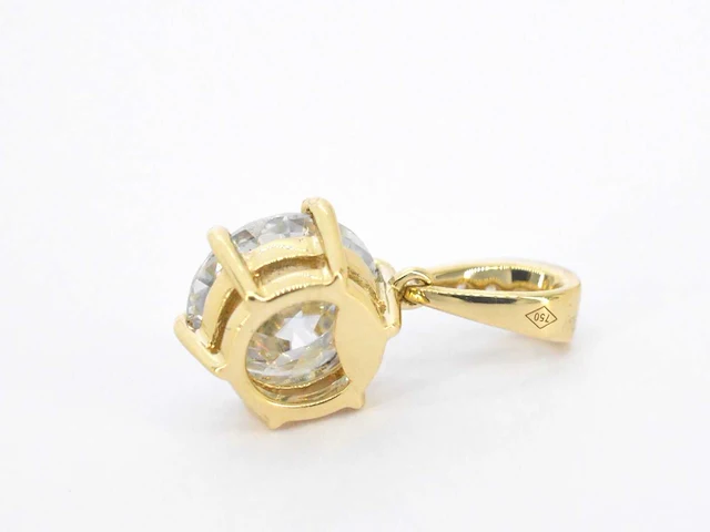 Gouden solitaire hanger met een diamant van 2.00 carat - afbeelding 7 van  7
