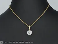 Gouden solitaire hanger met een diamant van 2.00 carat - afbeelding 2 van  6