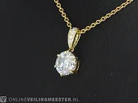 Gouden solitaire hanger met een diamant van 2.00 carat - afbeelding 3 van  6