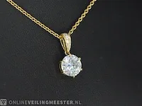 Gouden solitaire hanger met een diamant van 2.00 carat - afbeelding 4 van  6