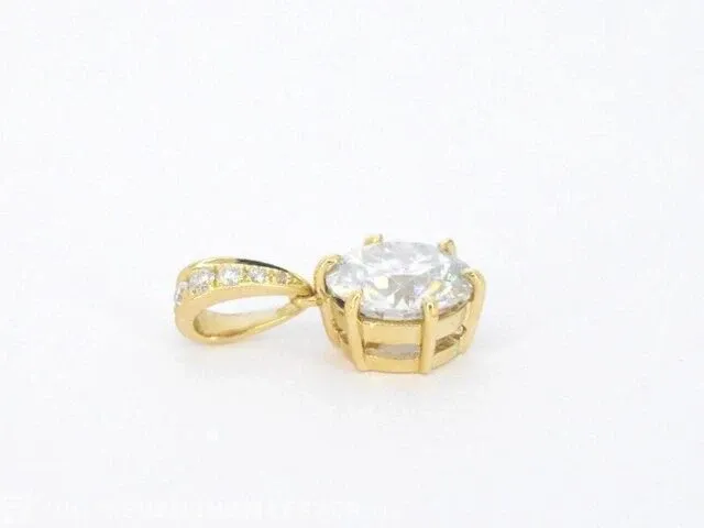 Gouden solitaire hanger met een diamant van 2.00 carat - afbeelding 5 van  6
