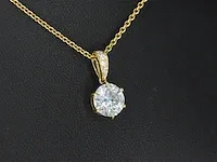 Gouden solitaire hanger met een diamant van 2.00 carat - afbeelding 4 van  7