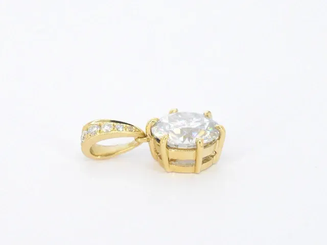 Gouden solitaire hanger met een diamant van 2.00 carat - afbeelding 5 van  7