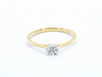 Gouden solitaire ring met een briljant geslepen diamant - afbeelding 1 van  9
