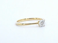 Gouden solitaire ring met een briljant geslepen diamant - afbeelding 3 van  9