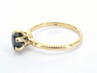 Gouden solitaire ring met één briljant geslepen zwarte diamant - afbeelding 11 van  11