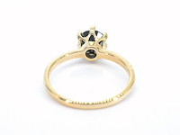 Gouden solitaire ring met één briljant geslepen zwarte diamant - afbeelding 9 van  11