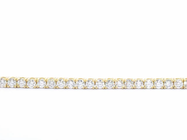 Gouden tennis armband met 6.50 carat diamanten - afbeelding 5 van  9