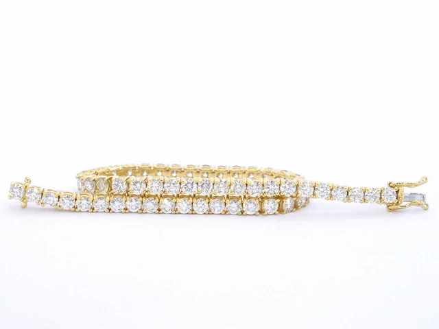 Gouden tennis armband met 6.50 carat diamanten - afbeelding 7 van  9