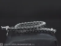 Gouden tennis armband met zwarte diamanten