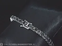 Gouden tennis armband met zwarte diamanten - afbeelding 5 van  6