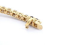 Gouden tennis collier met champagne en cognac diamanten - afbeelding 4 van  14