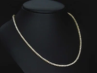 Gouden tennis collier met diamant 5.57 carat