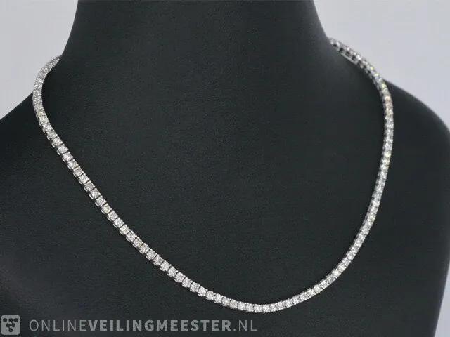 Gouden tennis collier met diamant 5.60 carat - afbeelding 6 van  9