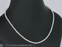 Gouden tennis collier met diamant 5.60 carat - afbeelding 6 van  9