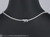 Gouden tennis collier met diamant 5.60 carat - afbeelding 7 van  9