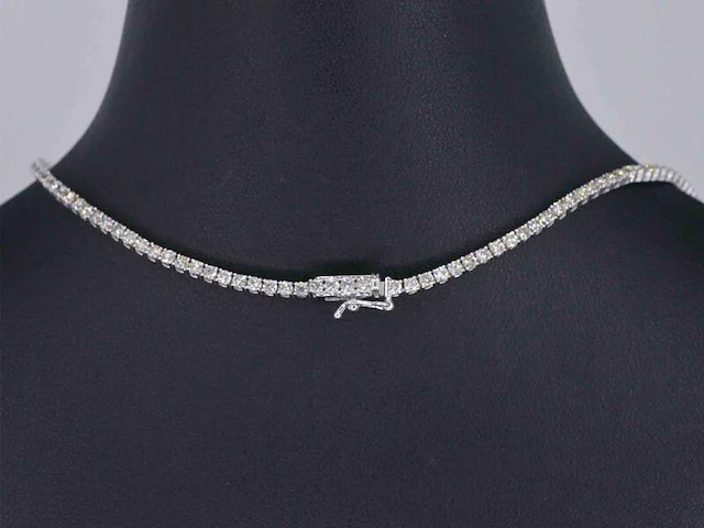 Gouden tennis collier met diamant 5.60 carat - afbeelding 5 van  9
