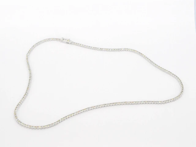 Gouden tennis collier met diamant 5.60 carat - afbeelding 6 van  9