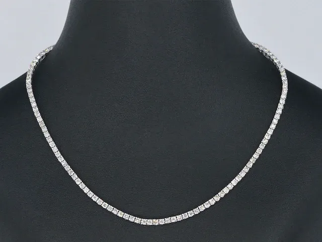 Gouden tennis collier met diamant 5.60 carat - afbeelding 1 van  8