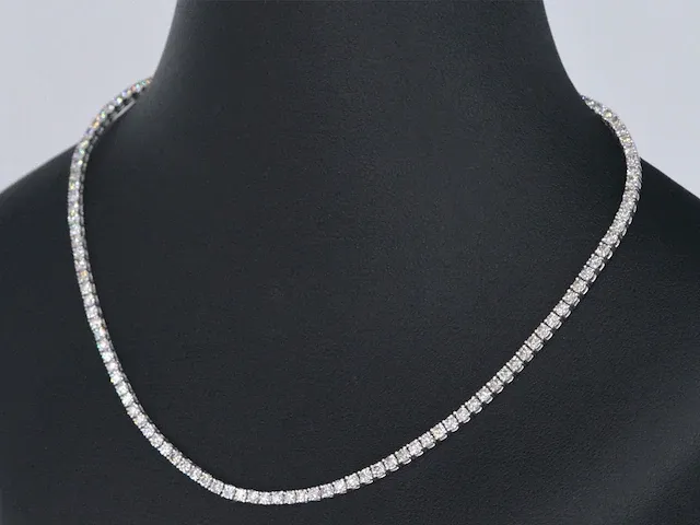 Gouden tennis collier met diamant 5.60 carat - afbeelding 3 van  8
