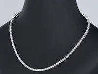 Gouden tennis collier met diamant 5.60 carat - afbeelding 3 van  8