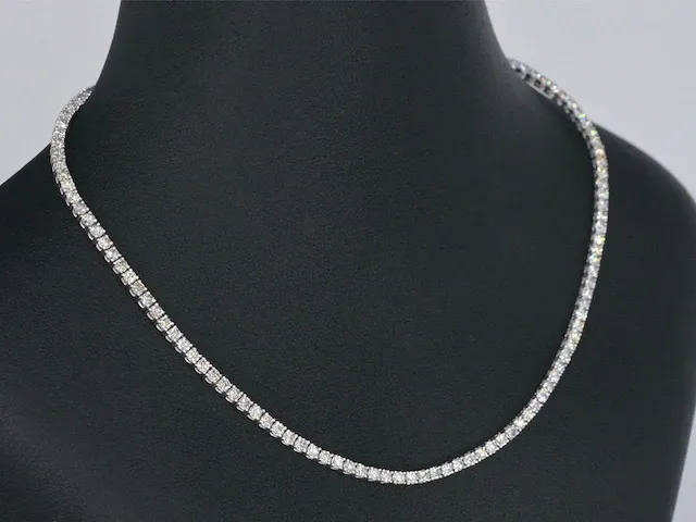 Gouden tennis collier met diamant 5.60 carat - afbeelding 4 van  8