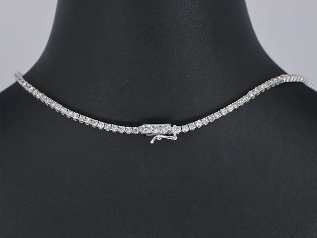 Gouden tennis collier met diamant 5.60 carat - afbeelding 5 van  8