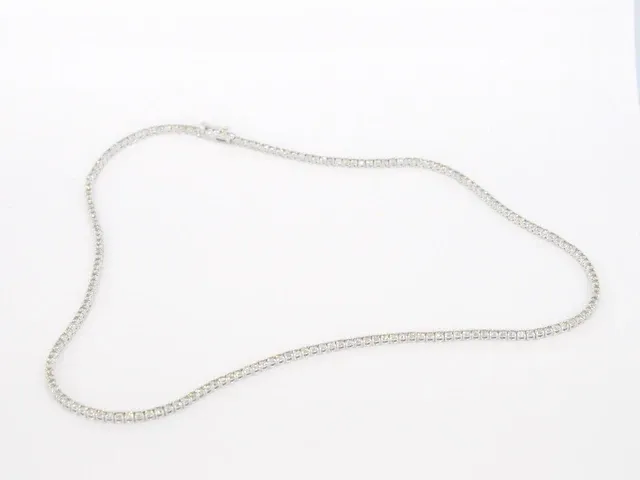 Gouden tennis collier met diamant 5.60 carat - afbeelding 6 van  8
