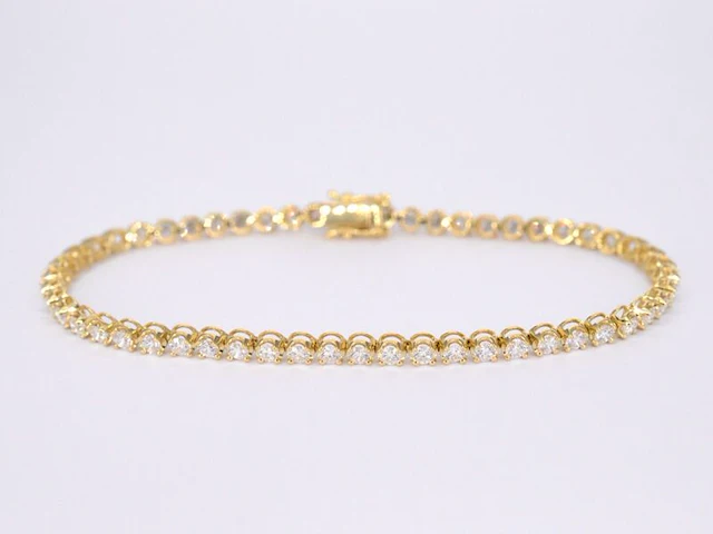 Gouden tennisarmband met 3.00 carat diamanten - afbeelding 1 van  8