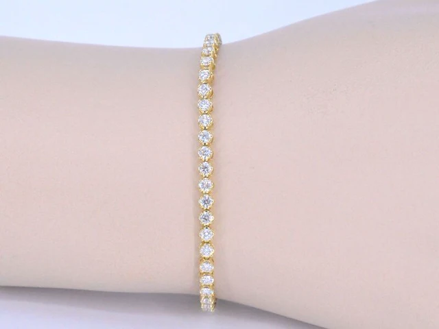 Gouden tennisarmband met 3.00 carat diamanten - afbeelding 2 van  8