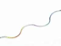 Gouden tennisarmband met 3.00 carat saffieren - afbeelding 7 van  10